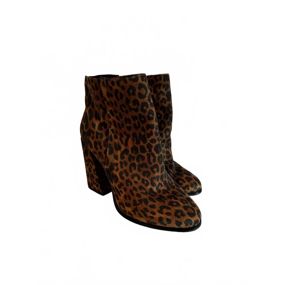 Jessica Simpson Size 8 Leopard Print Women's Heeled Ankle Boots